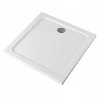 Štvorcová sprchová vanička 100 × 100 ST06A Biely sifón 5cm nízka